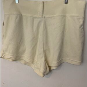 Nike Athletic Shorts Womens 2XL Cream High Waist Thick Band Soft Knit Sportswear